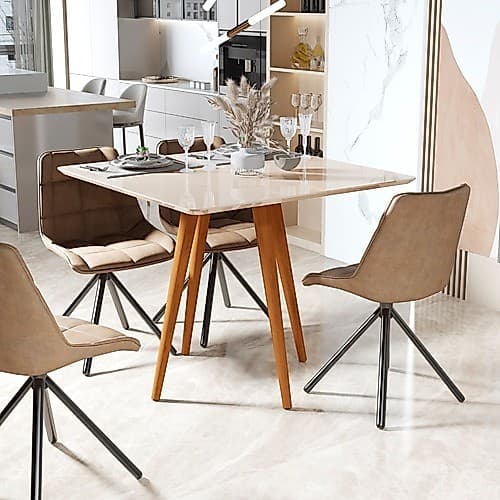 Mesa De Jantar Cozinha 2 Modelos De Montagem Pés Madeira 4 Lugares