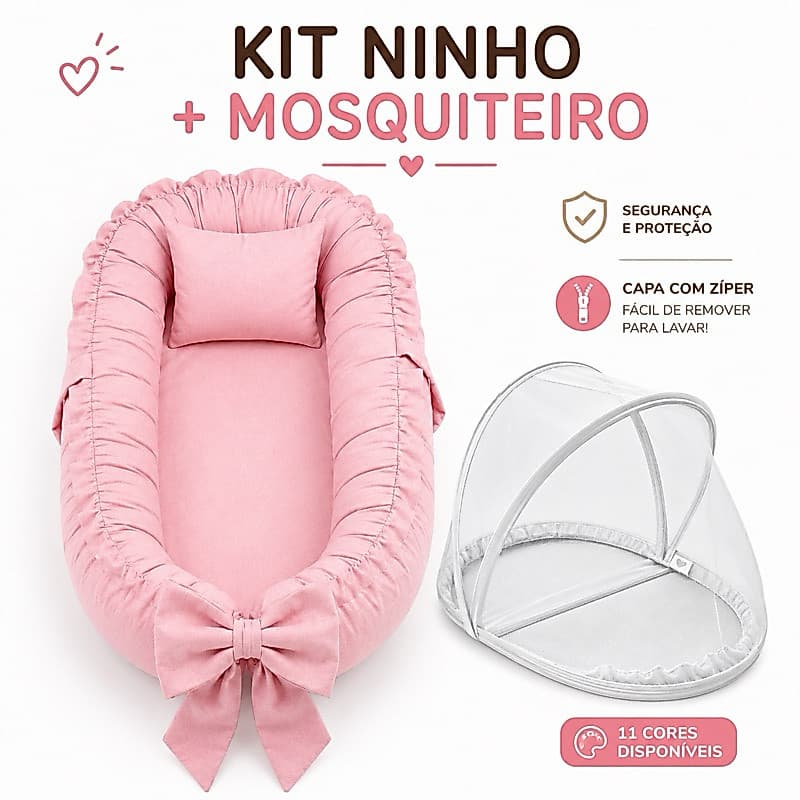 Kit Ninho Redutor Berço com Mosquiteiro