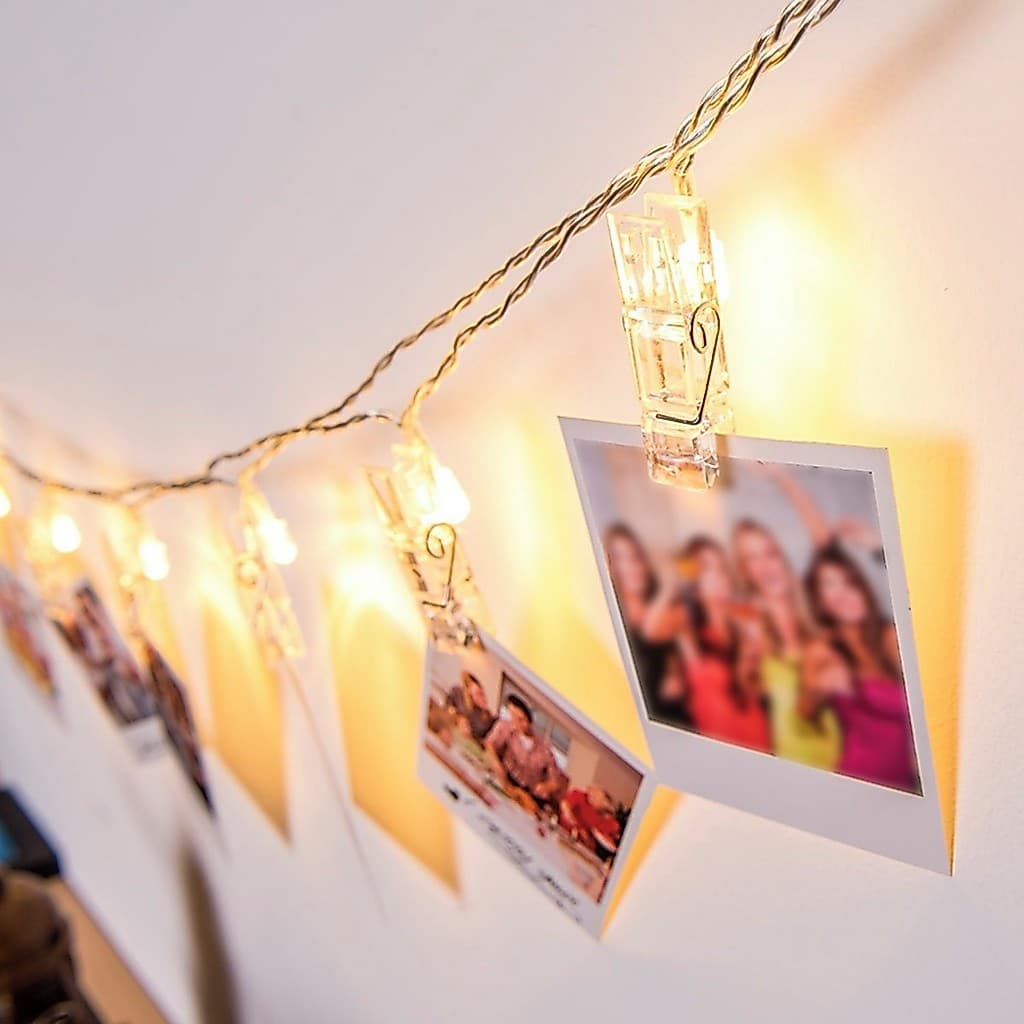 Varal luminoso com 10 prendedor LED para fotos cordão de led 2 metros