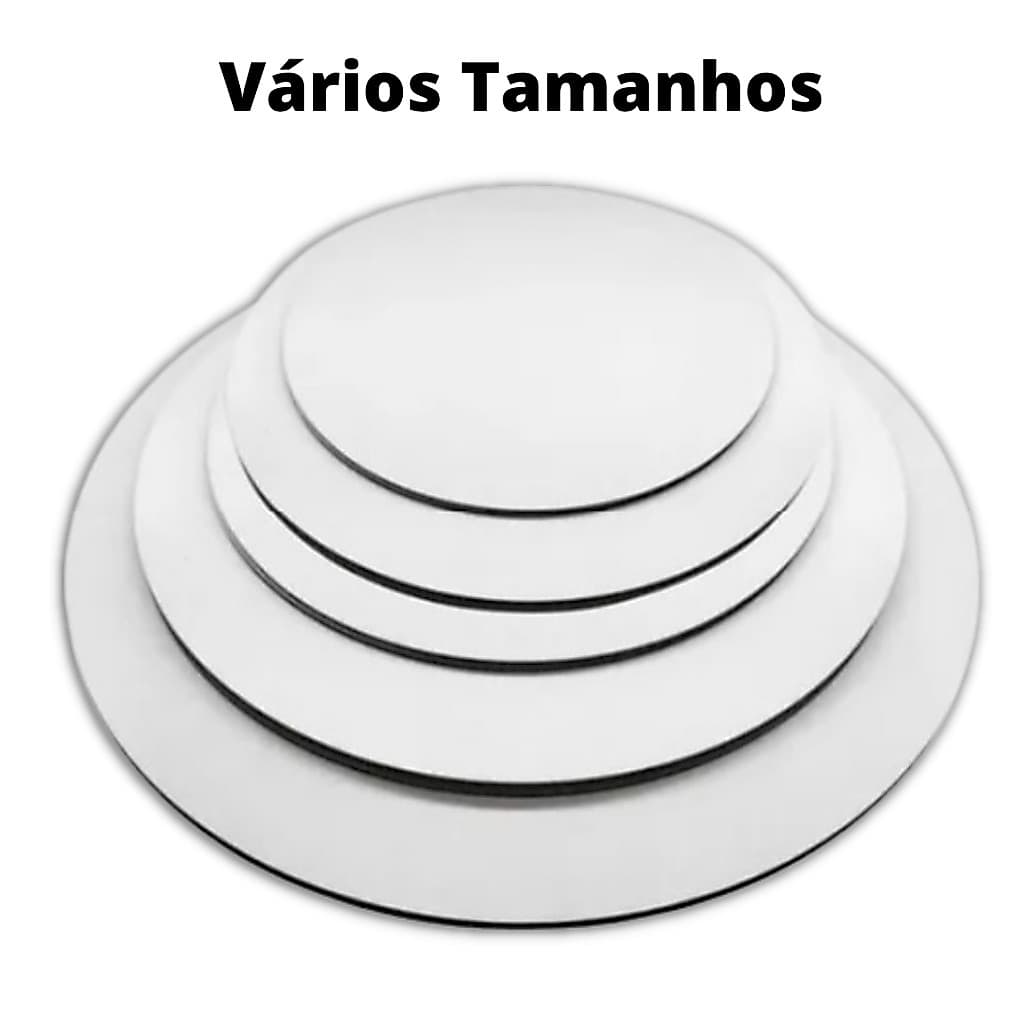 Base para Bolo Cake Board Branco em MDF 3mm Confeitaria Vários Tamanhos