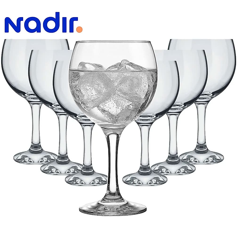 Jogo 12 taças Gin Tônica 615ML Vidro  e 600ML NADIR Elegante Casamento Casual Bar Drink
