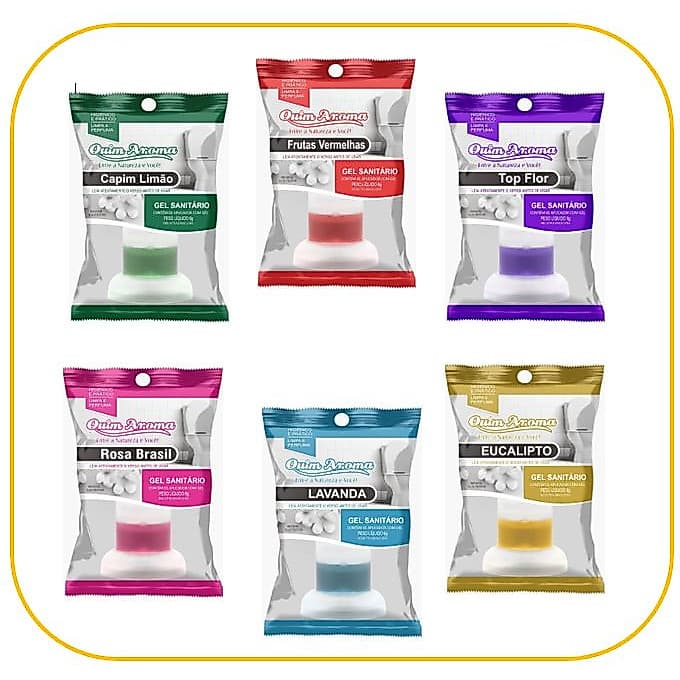 Kit 10 Unidades Gel Sanitário Fragrância  Eucalipto Quim Aroma