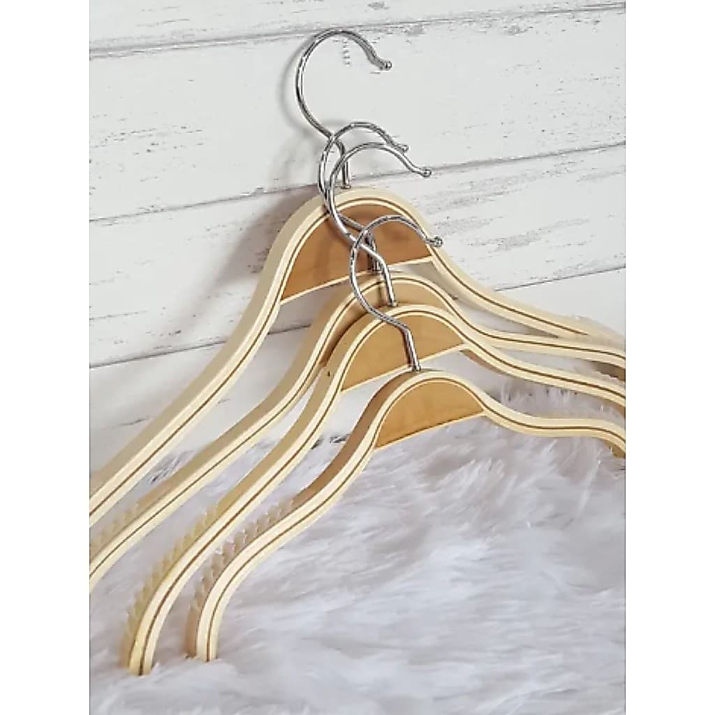 10-Cabide De Madeira Com Silicone Importado