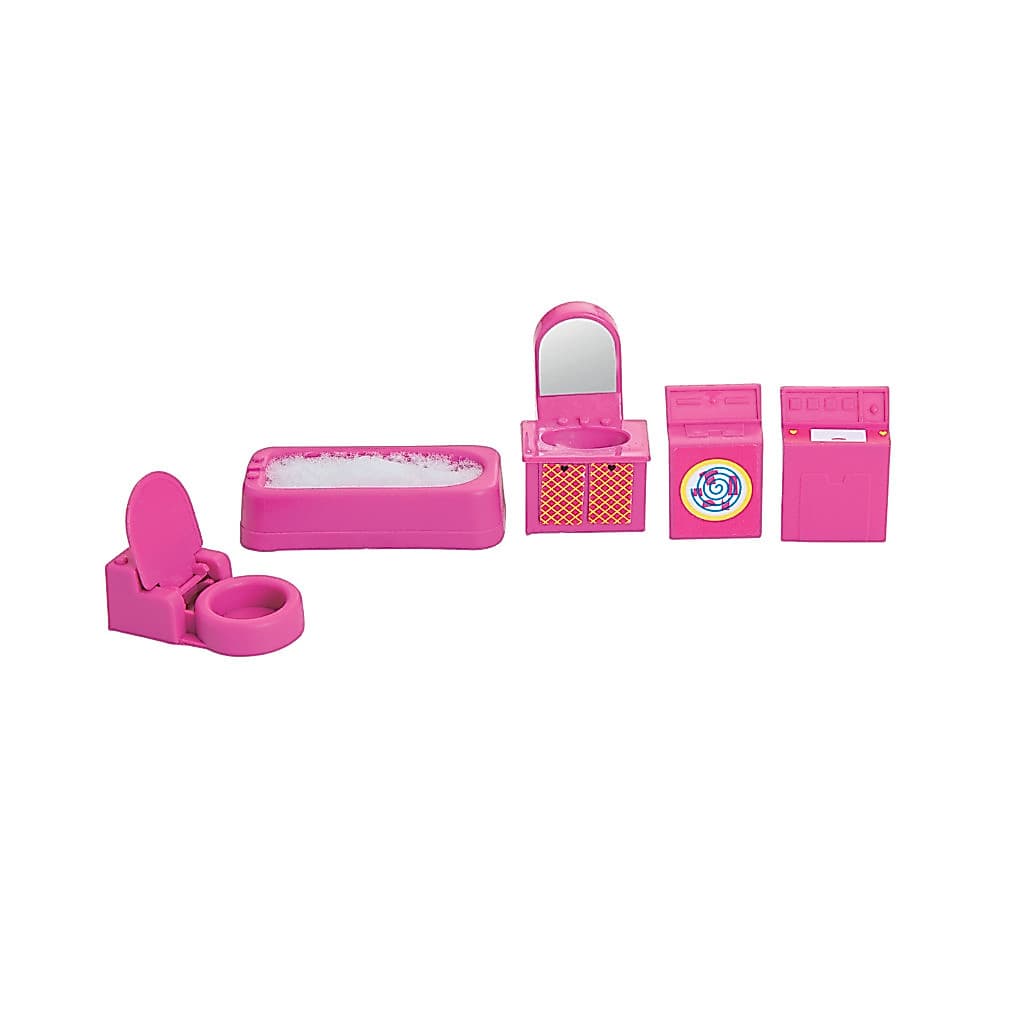 Kit Mini Mobília Banheiro 6 Peças Brinquedo Infantil ( 47410 )