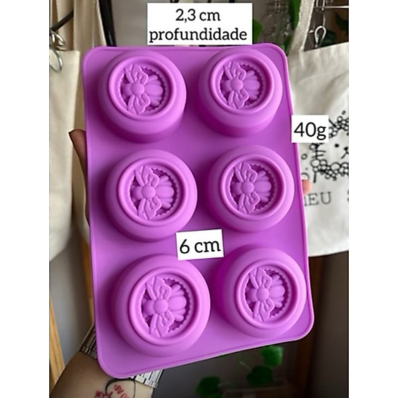 Forma de silicone abelhas -6 cavidades.