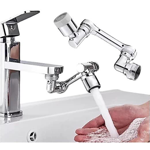Extensor Duplo de Pia Torneira Para Banheiro Cozinha Lavatório 1080° Giratório