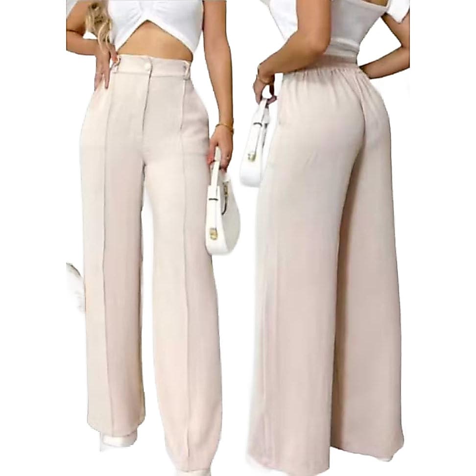 Calça Pantalona Feminina Wide Leg Duna - Conforto e Elegância com Cintura Alta