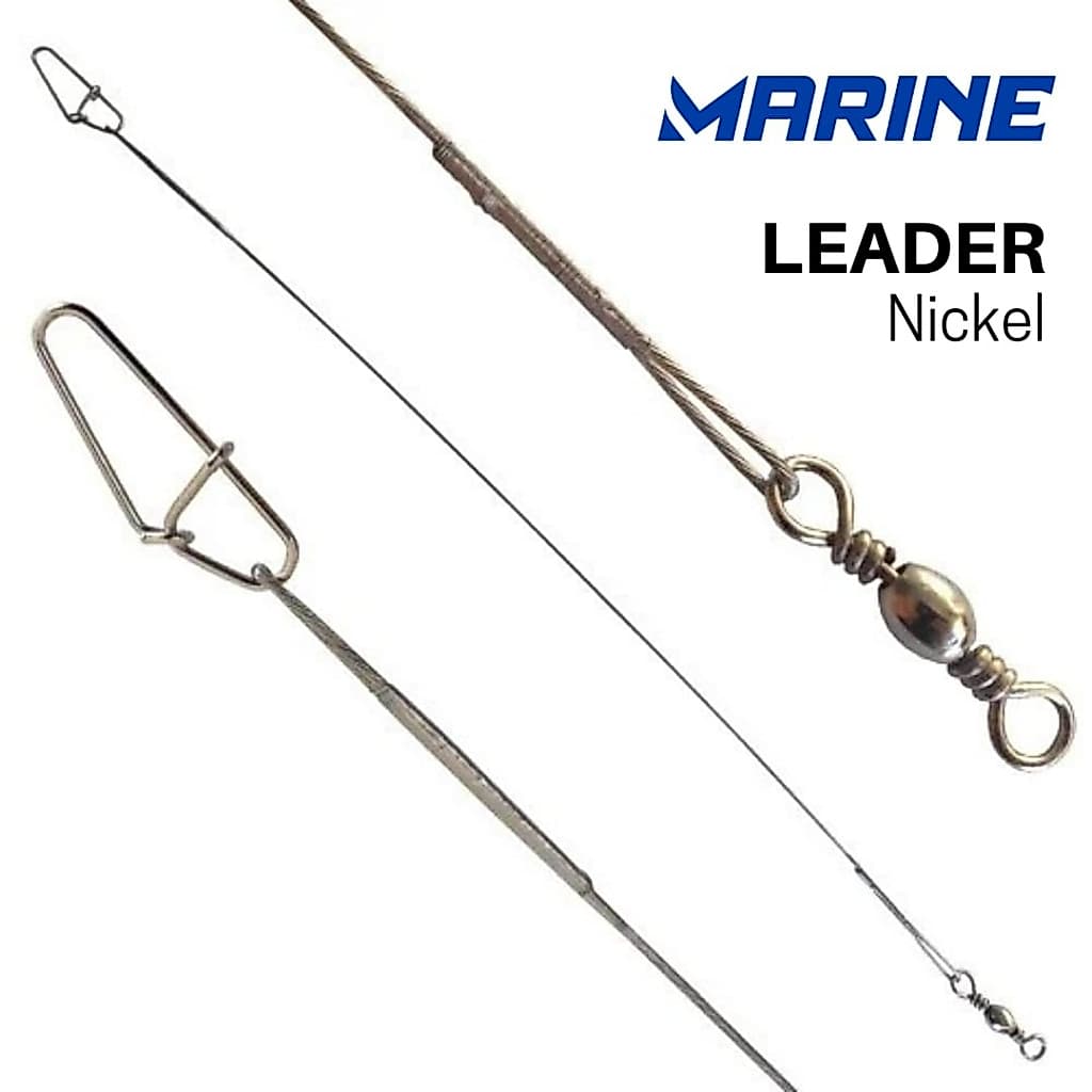 Chicote Empate Leader Cabo de Aço Nickel Marine c/ 10 ou 20 Pçs - Varios Tamanhos