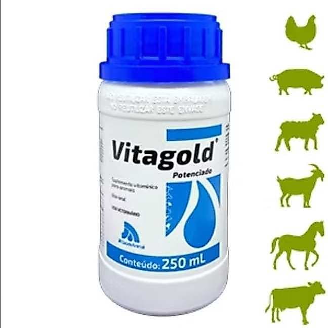 Vitagold Potenciado 250ml Suplemento Vitamínico Animais