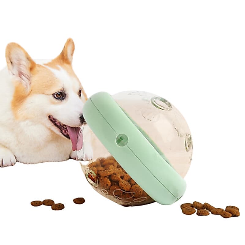 Comedouro E Brinquedo Pet Bola Para Cães Gatos Cachorros Ate 15kg Porta Petisco Acrilico Divertido