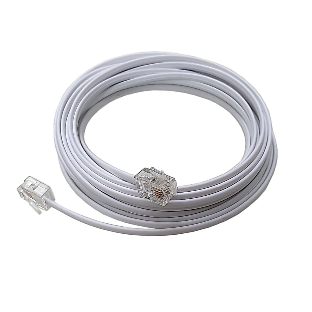 Cabo Chato Branco Para Ligar Telefone a Linha 5 Metros