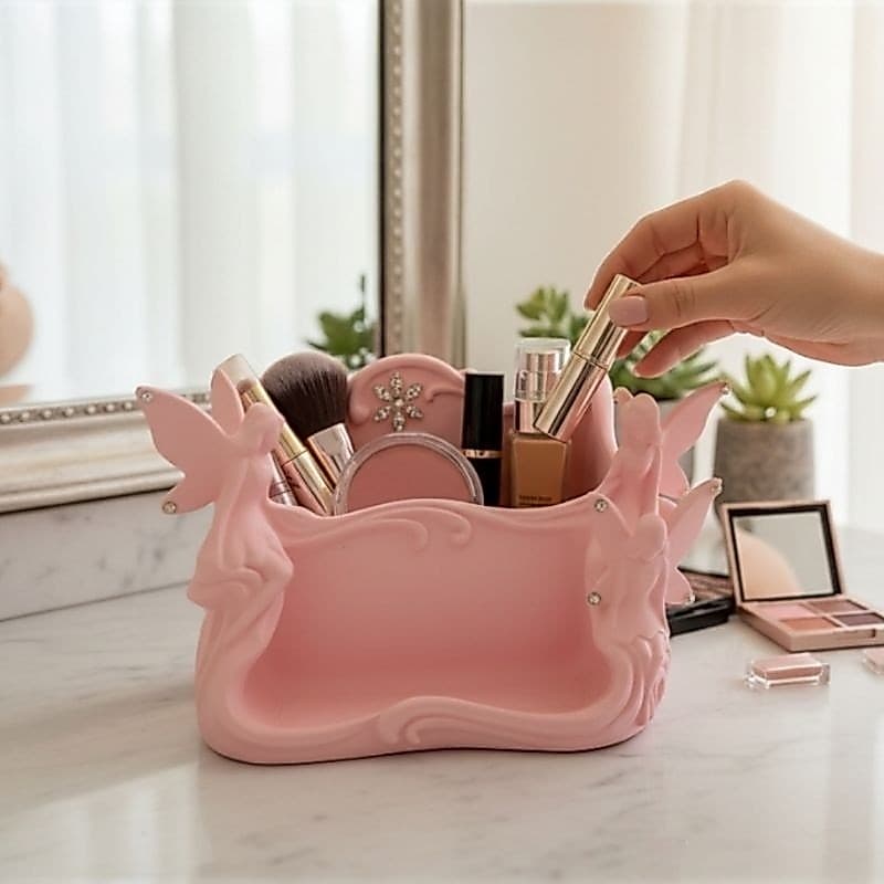 🧚‍♀️✨ Porta-Objetos Decorativo Tema Fada em PLA Rosa | Organizador Multiuso Encantado