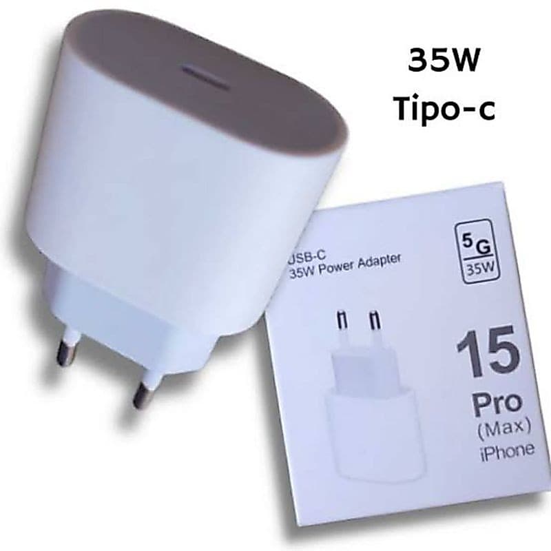 Fonte Carregador iPhone 15 16 35W 7 8 11 12 13 14 Xr Xs Usb C