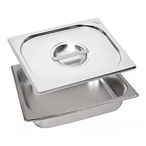 Kit Cuba Gn 1/2 X 100mm Inox + Tampa Estampada P/buffet