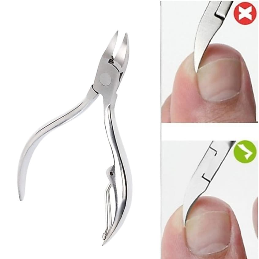 Alicate Para Unhas Dupla Mola Podologia Corte Curvado Profissional Aço Inox Desencrava Unha Autoclave XYS-151