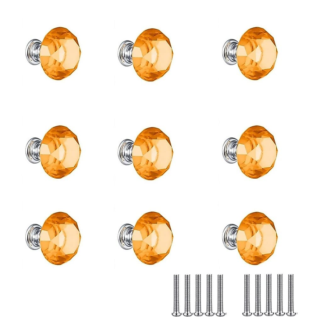 Kit 10 Puxadores Colorido Vidro Cristal Para Móveis