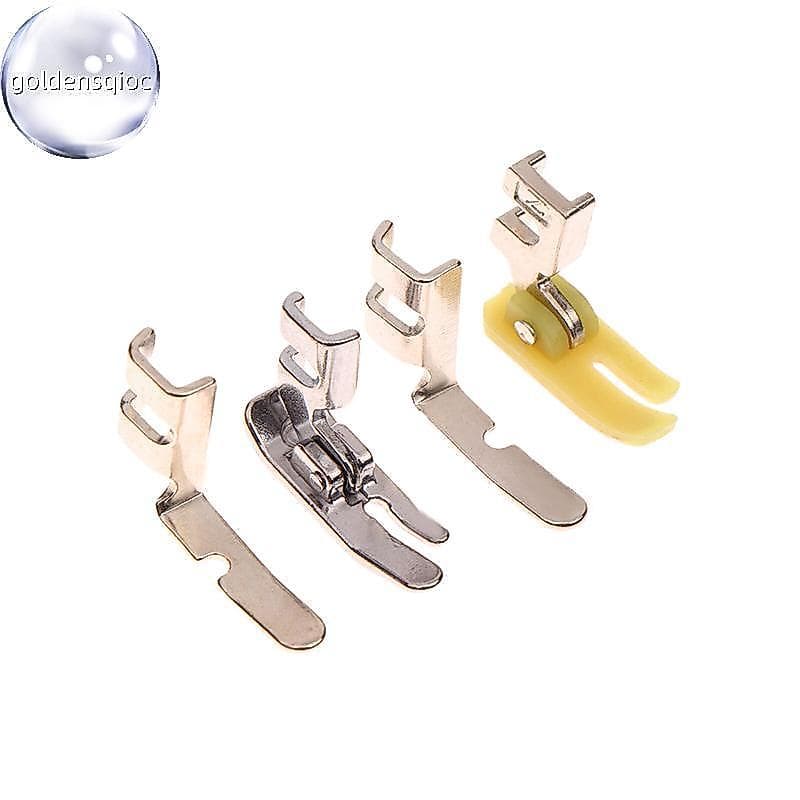 Ouro 4 Peças Conjunto De Calcador De Zíper Para Máquina De Costura Antiga (Pé Ferro , Plástico , Furo Esquerdo E Direito