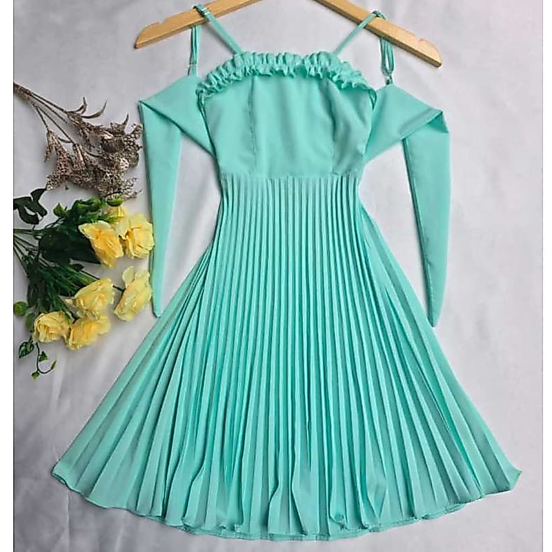 VESTIDO INFANTIL PLISSADO COM ALÇAS REGULAVEIS
