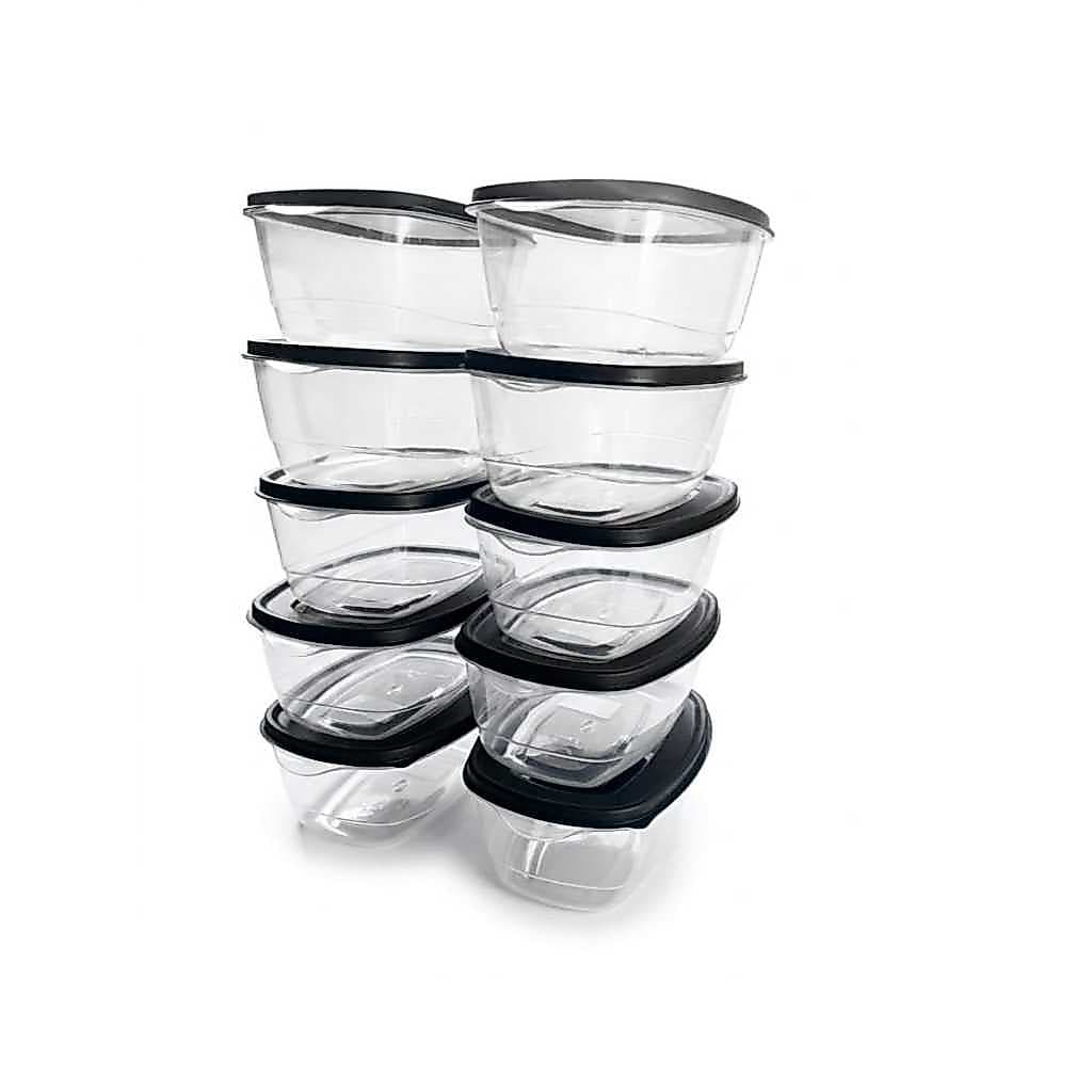 Kit 10 Potes Ovais 800ml Transparente - Vai Ao Micro-ondas E Freezer