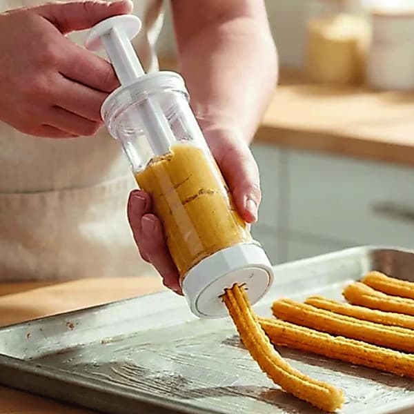Máquina de Fazer Churros Fácil Caseiro Manual 2 in 1 com bico pra rechear
