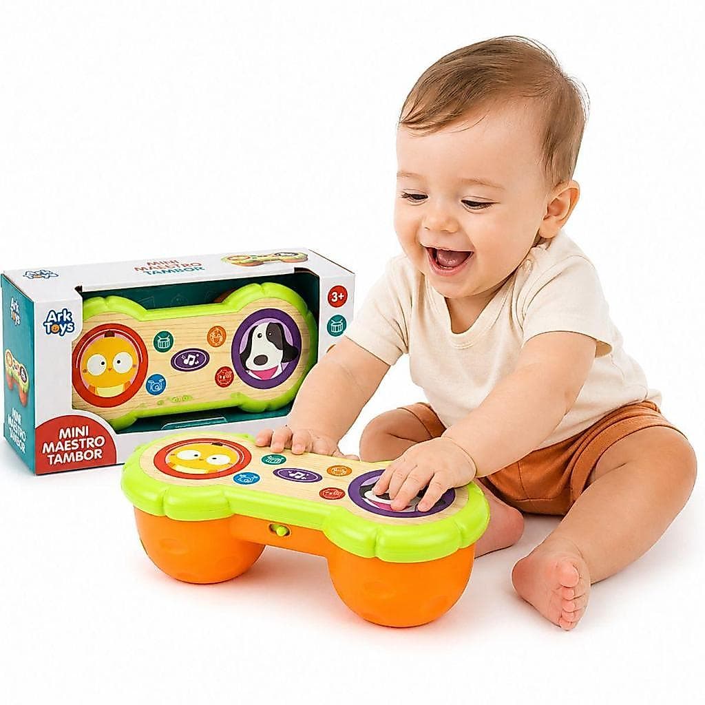 Tambor Musical Infantil Bebê Educativo Sons Animais E Luzes Brinquedo Interativo Mini Maestro