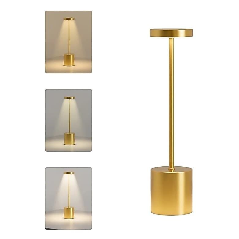Luminária de Mesa Touch LED Recarregável Sem Fio - Candeeiro Dimerizável em Alumínio