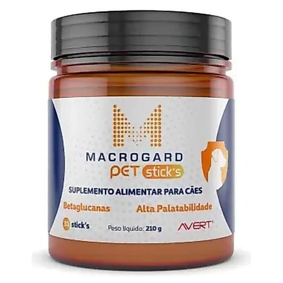 uplemento Avert Macrogard Sticks Betaglucanas Para Cães 30 Bastões
