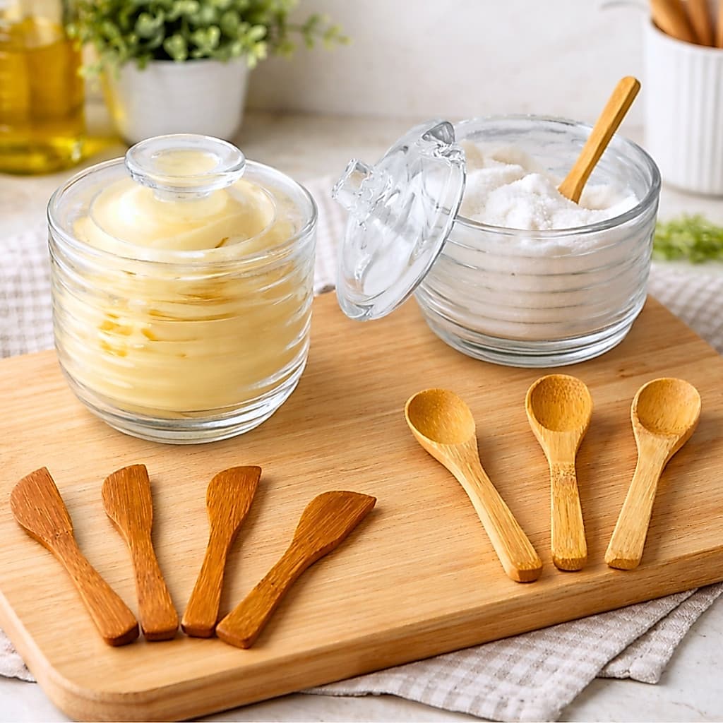 Kit Mantegueira Francesa de Vidro com Açuareiro Cristal Lyor Mesa Posta