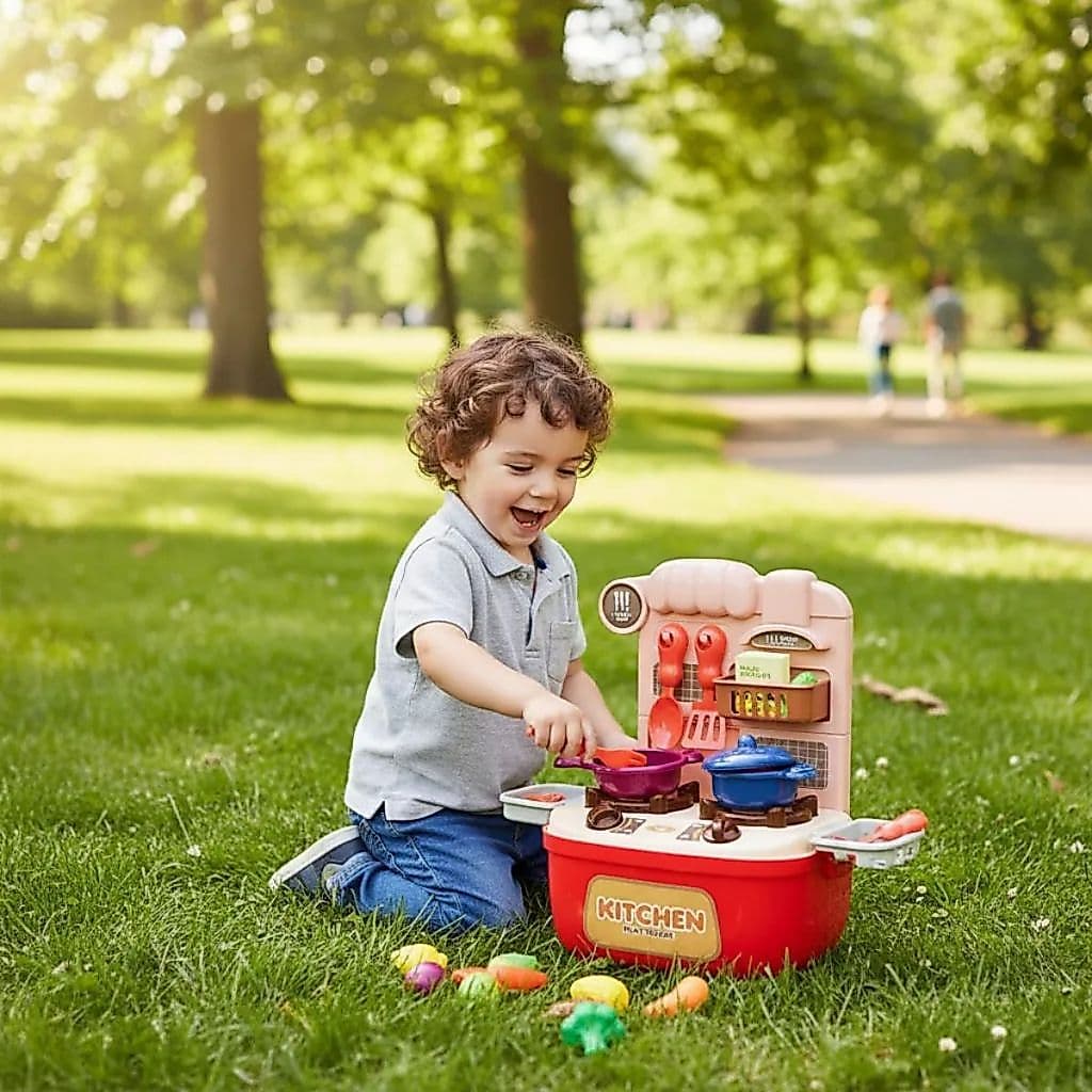Brinquedo Infantil Kit Maleta Cozinha Criativo Imaginação Menina Menino Dia das Crianças Natal Presente