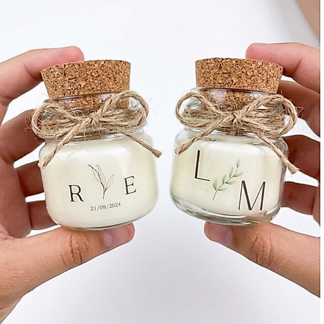 Kit 10 Mini Velas Aromáticas Personalizadas para Lembrancinhas Batizado Casamento Eventos em Geral