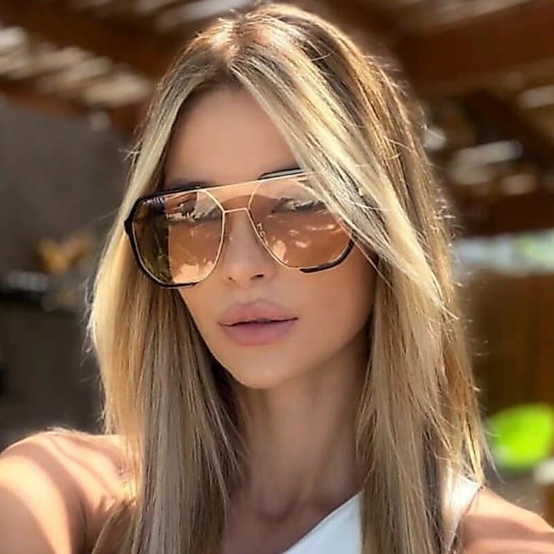 Oculos De Sol Estilo Vintage Armação Grande Moda Verãoheikuanfen uv400