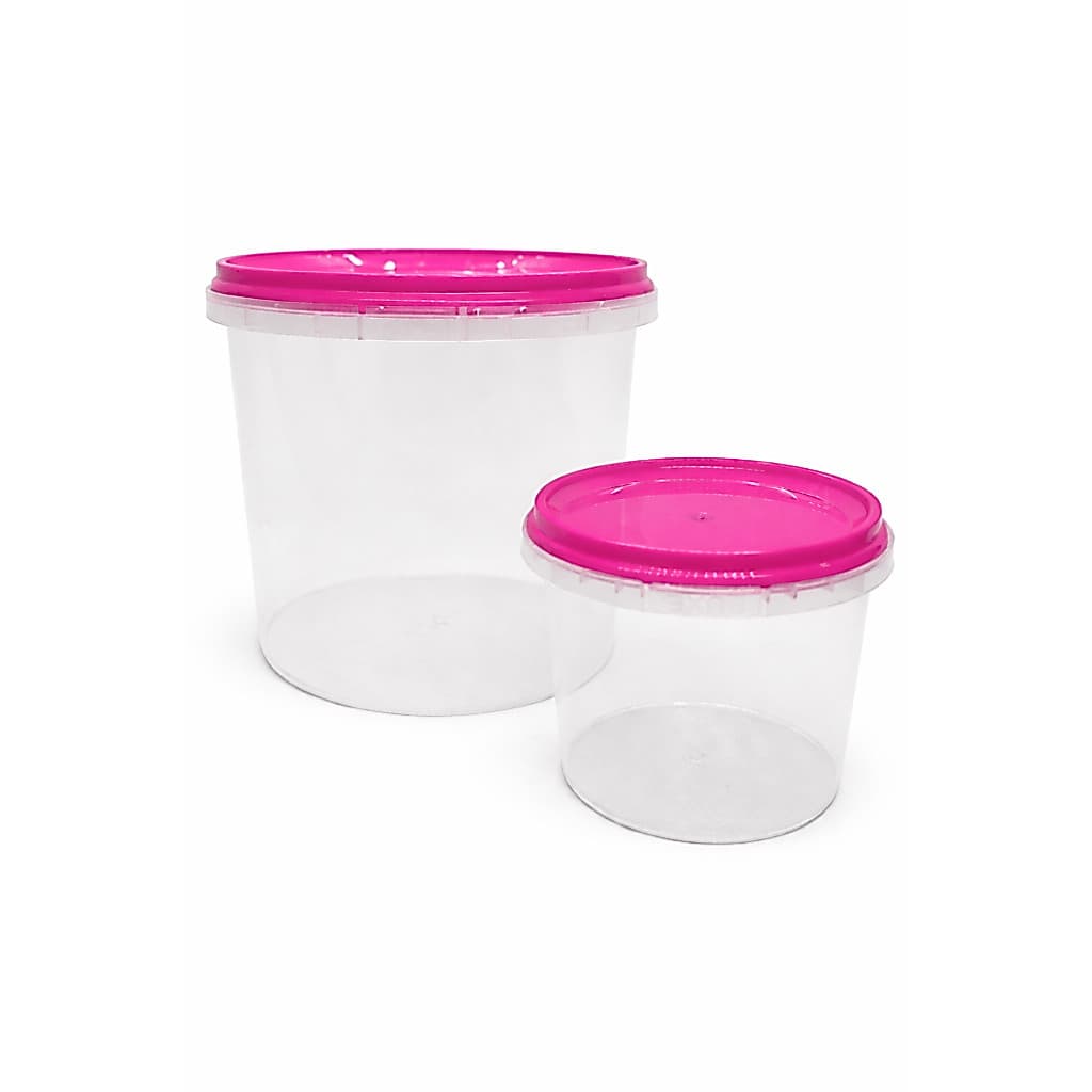 Kit 20 Potes Plásticos 1kg (1.000ml) com Tampa Lacre – Ideal para Alimentos (Conservas, Caldos...), Cozinha e Delivery