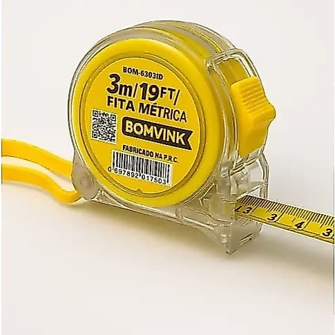 Trena 3m X 19mm Fita Métrica Durável Precisa Uso Diário