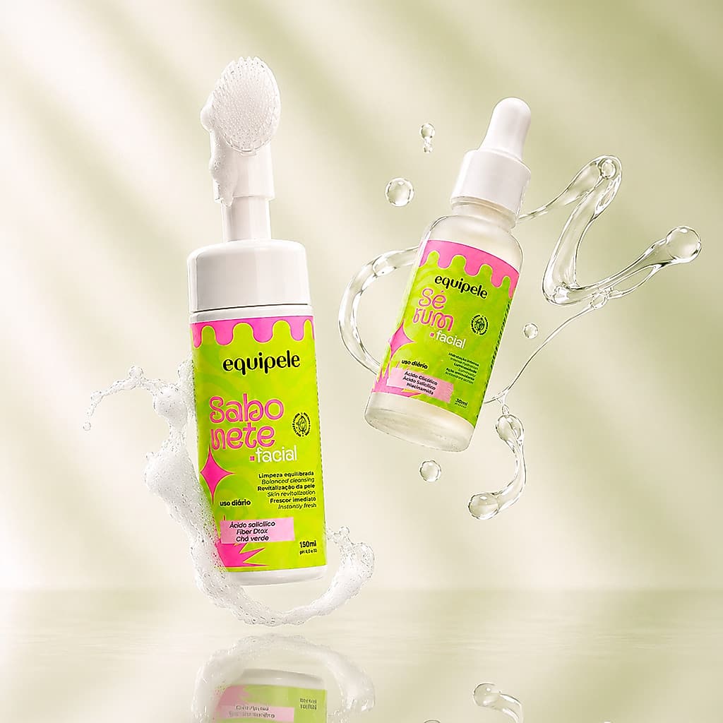 Kit Equipele Sérum Facial + Sabonete Facial Skincare Limpeza Hidratante Para Todos os Tipos de Pele
