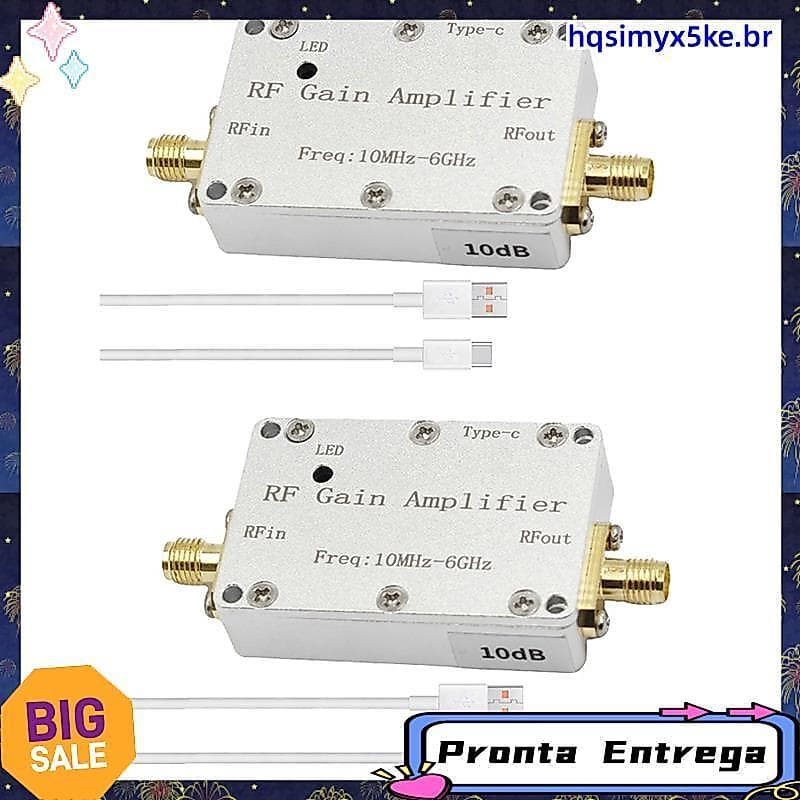 2 Peças 10M-6GHz 10dB Amplificador De Ganho 433M 1.2G 1.5G 2.4G 5.8G Módulo Recepção