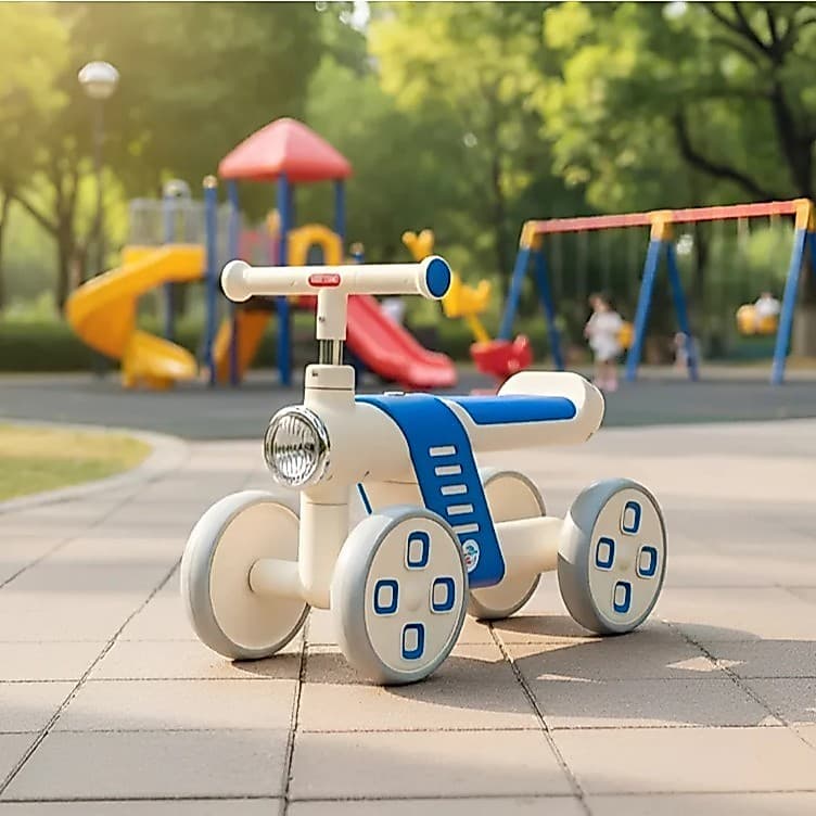 Mini Bike Infantil De Equilíbrio 4 Rodas Azul Ou Vermelha Para Crianças Brincarem Com Segurança E Diversão