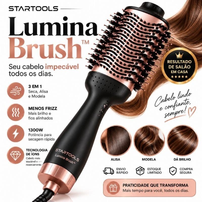 Escova Secadora Alisadora Startools  3 em 1 Bivolt 1300W Modeladora Antifrizz