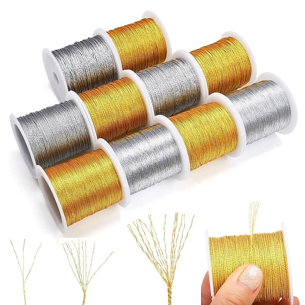 Linha de fio dourado e prateado de 3-15 fios, adequada para joias diy, pulseira, anel, colar, cordão