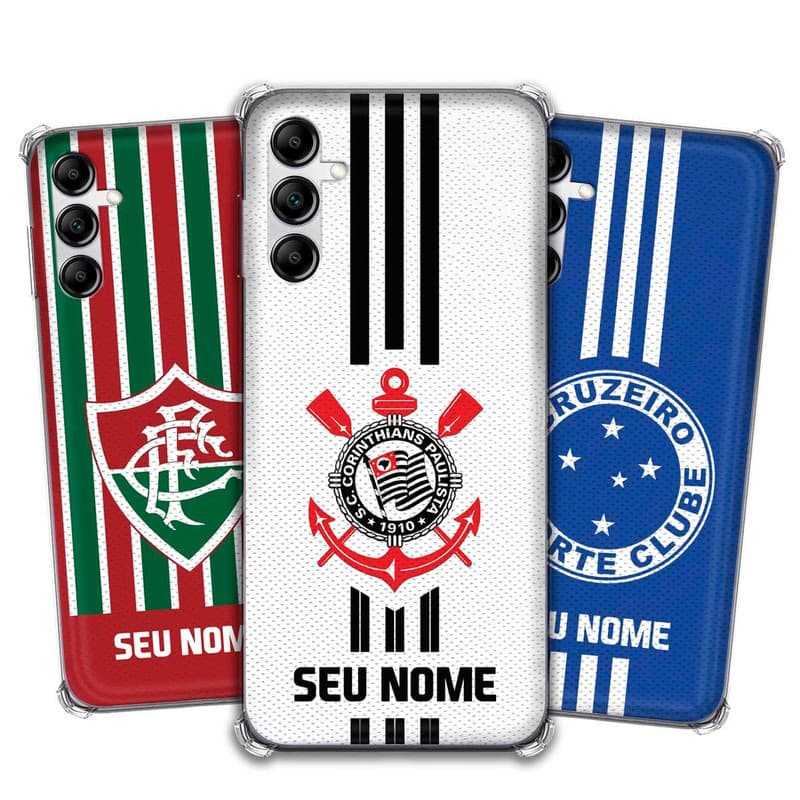 Capa Capinha - Samsung Galaxy A14 5G - Futebol Times do Brasil Personalizada com nome