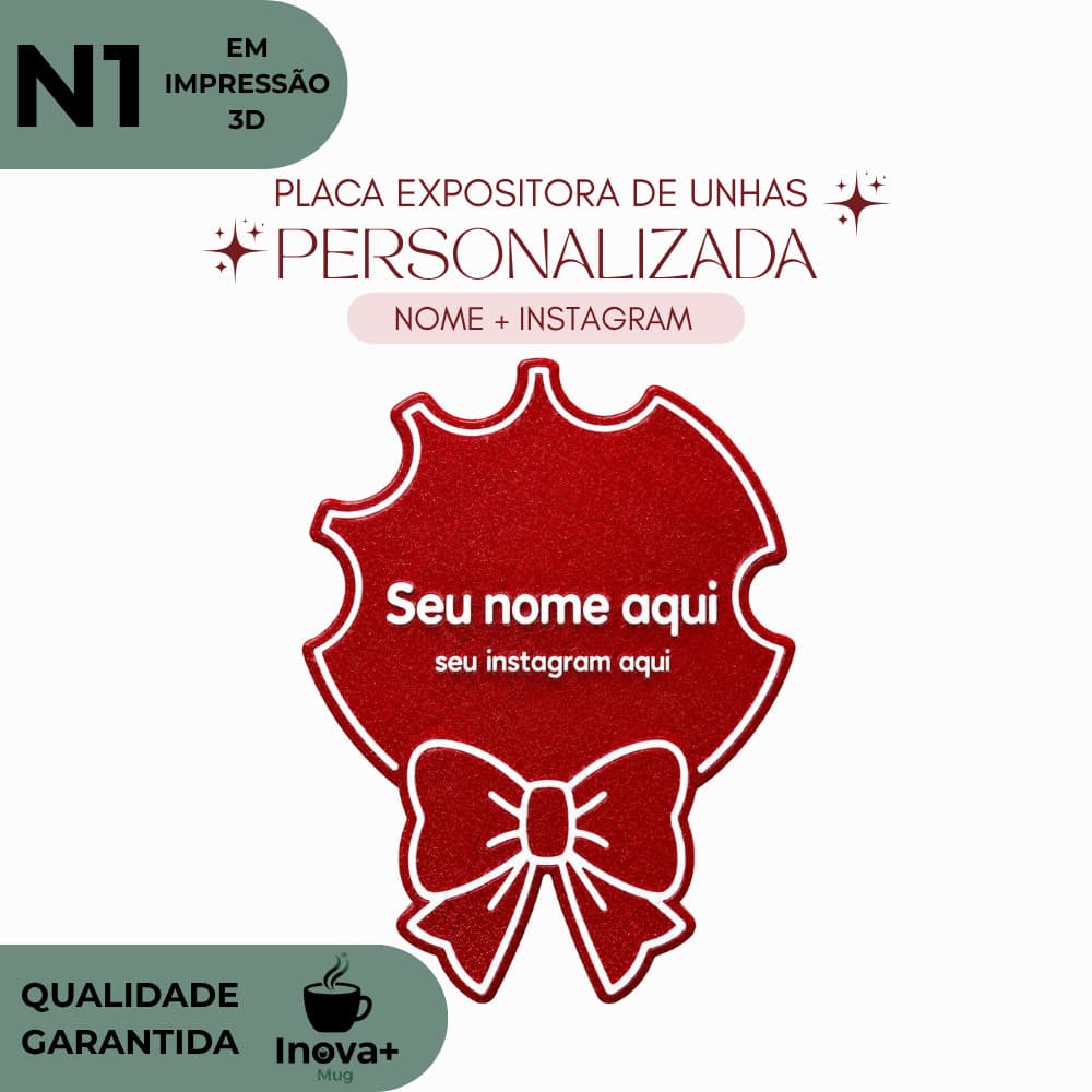 Placa Expositora De Unhas Personalizada | Nail Designer | Impressão 3D