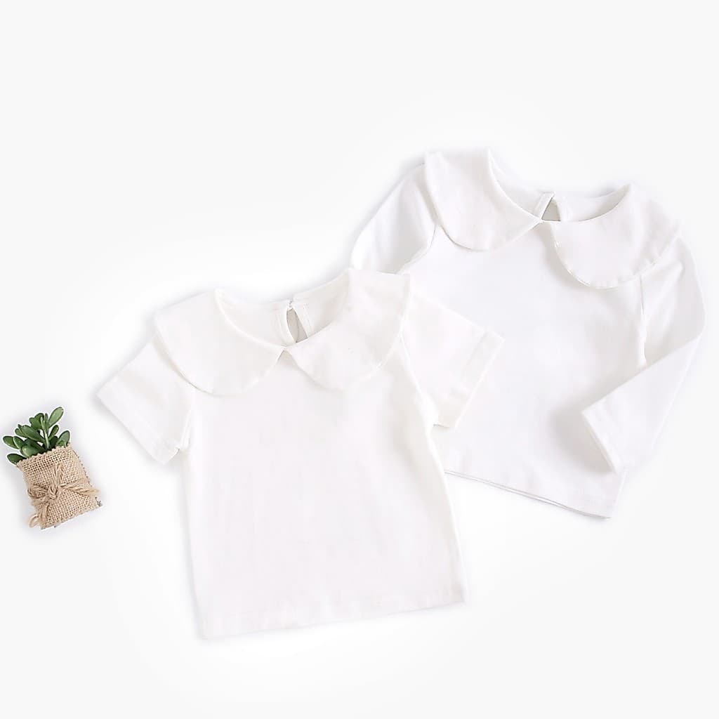 Camiseta Gola Bebê Primavera Verão Algodão Puro 0 ~ 3 Anos