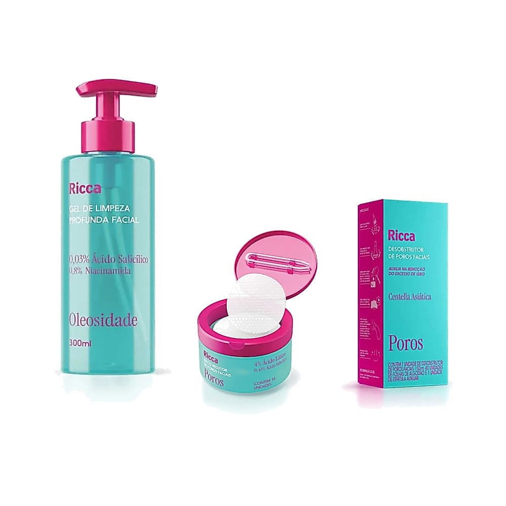 Kit Ricca Poros Acne Limpeza Disco E Desobstrutor