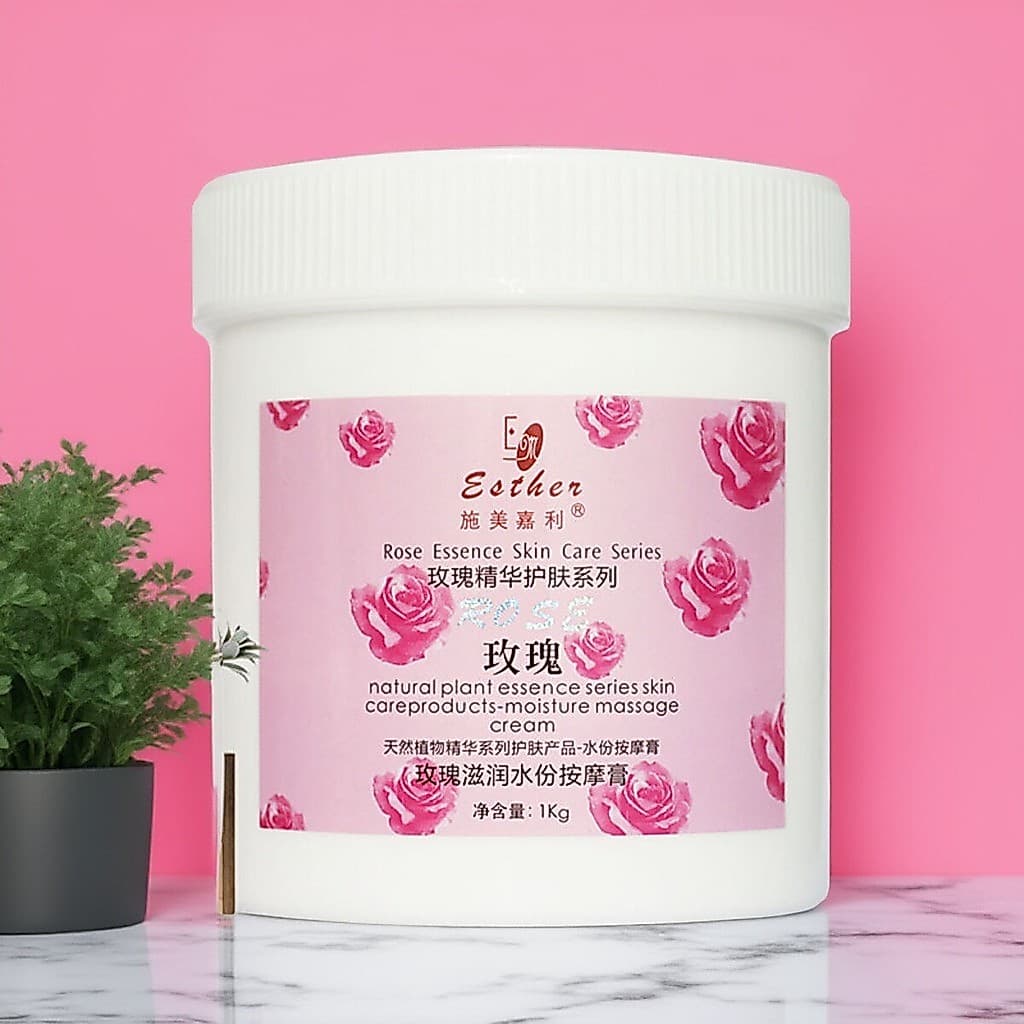 Salão de beleza garrafa grande rosa massagem creme hidratante hidratante massagem corporal leite banho corpo 1.000g banh