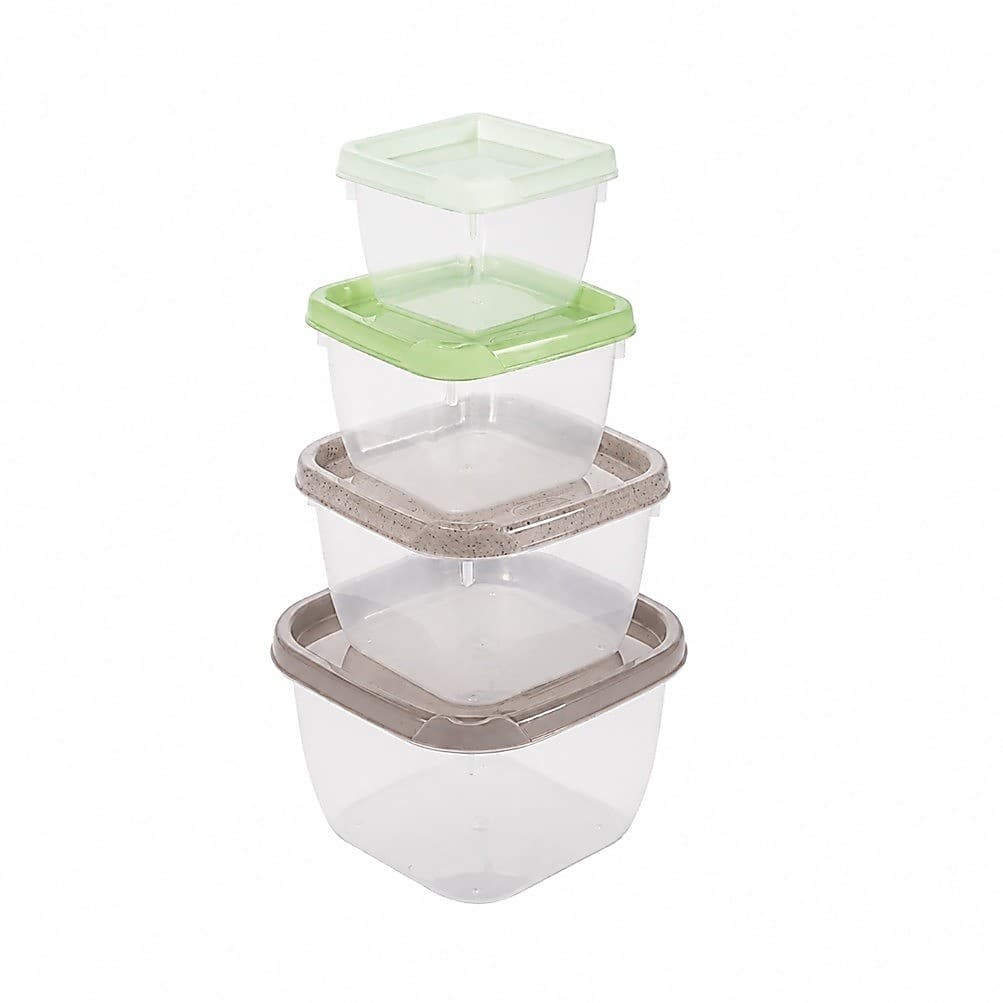 Conjunto de 4 Potes Conect Encaixável 140, 270, 470 e 760 ml
