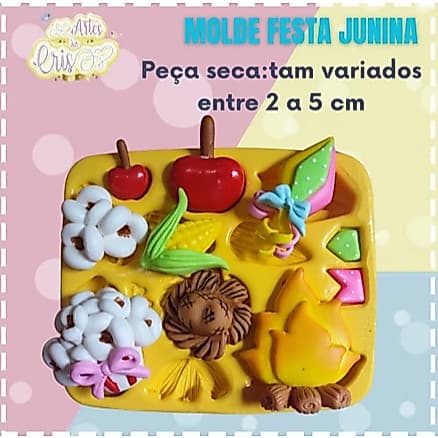Molde de Silicone Junino Biscuit - Artes da Cris
