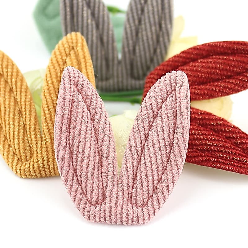 30Pcs 4*5cm Carimbo Dourado Orelhas de Coelho Apliques de Animais Acessórios de Decoração para DIY Presilha e Headwear