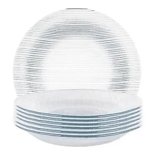 Conjunto De Pratos De Vidro 6 Unidades Fundo Diamante Nadir Transparente