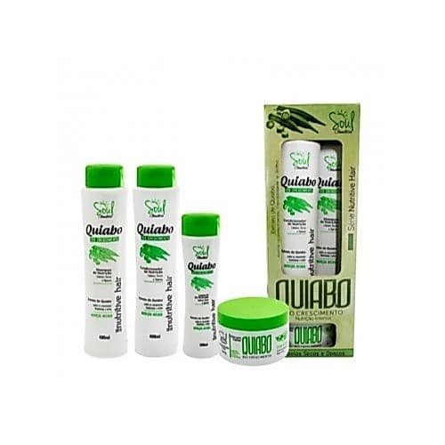 Kit Capilar Quiabo Reconstrução Força Crescimento Antirressecamento Cabelos Danificados Barato Promoção
