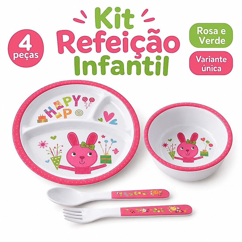 Kit Alimentação Bebê Pratinho Com Divisórias Introdução Alimentar Infantil Para Bebês
