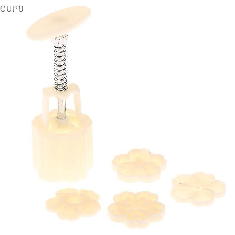 [CU] 4 Pçs/Set Mooncake Molde Flor De Cerejeira Flores Sakura Padrão Selos Mão Imprensa Êmbolos Ferramentas De Pastelari